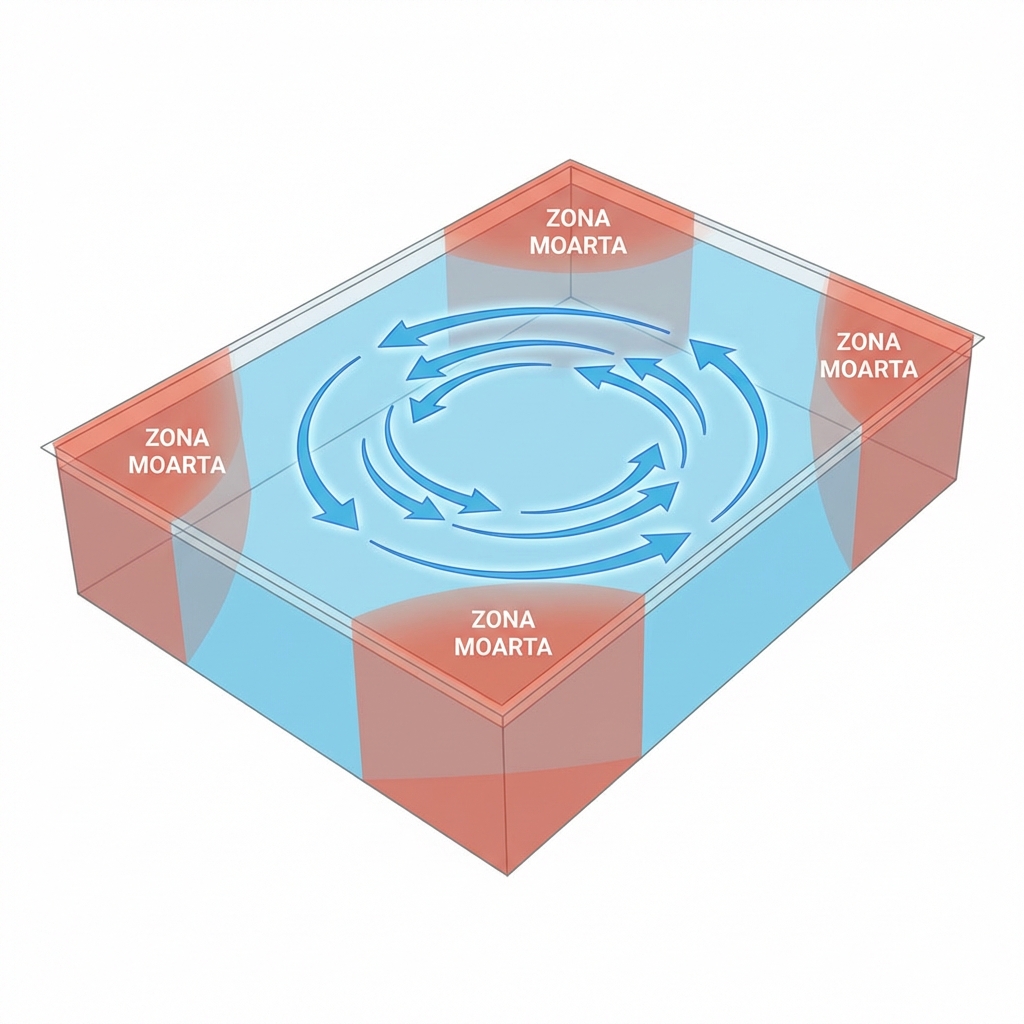 Schema circulatie apa piscina zone moarte